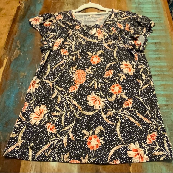 Joie de Vivre Floral Blouse - Navy and Pink - Picture 4 of 4